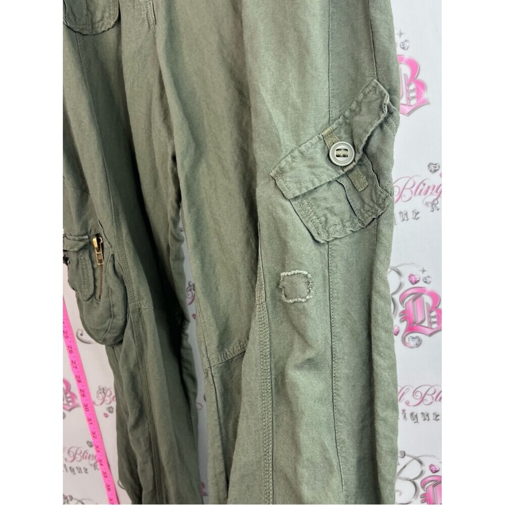 MXM cargo pants military green pockets Olive Green Boot-Cut Cargo Pants - Picture 5 of 12